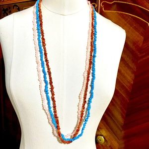 Vintage Rose Quartz, Howlite, and Goldstone Necklaces